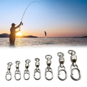 50pcs stainless steel ball bearing fishing swivels heavy duty corrosion resistant saltwater freshwater tackle