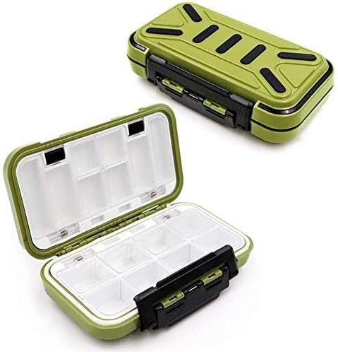 Waterproof fishing tackle box with multiple compartments for lures, hooks, and gear