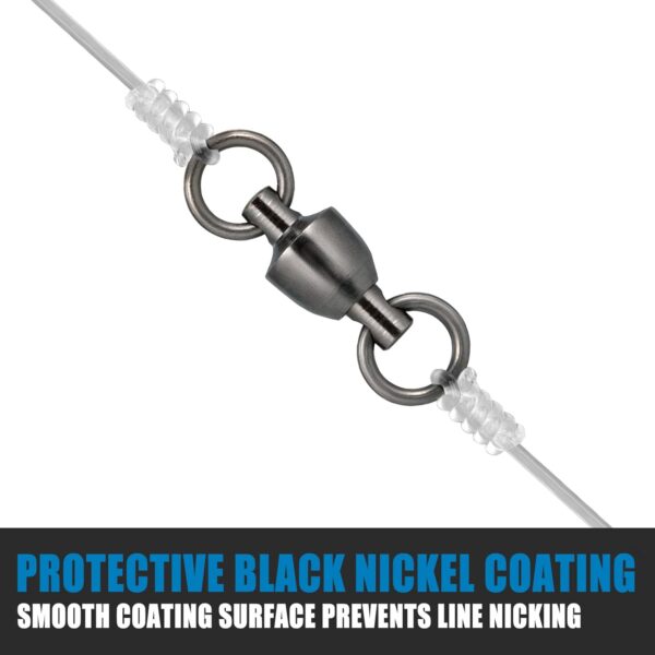 50pcs stainless steel ball bearing fishing swivels heavy duty corrosion resistant saltwater freshwater tackle