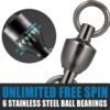 50pcs stainless steel ball bearing fishing swivels heavy duty corrosion resistant saltwater freshwater tackle