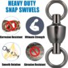 50pcs stainless steel ball bearing fishing swivels heavy duty corrosion resistant saltwater freshwater tackle